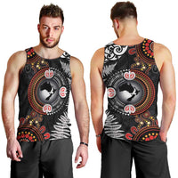 Australia and New Zealand Together Men Tank Top Aboriginal and Maori Art Tattoo