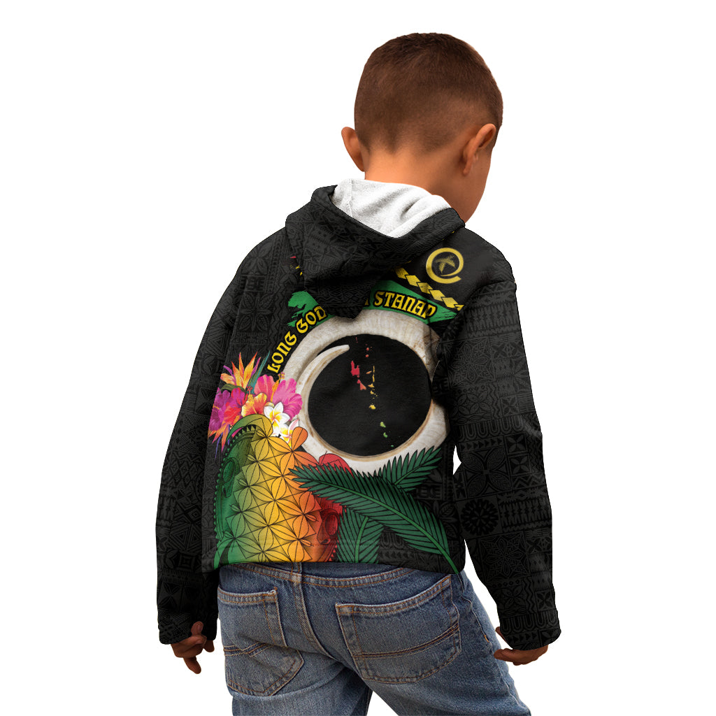 Vanuatu Selebretem 44th Indipendens Dei Kid Hoodie Sand Drawing Turtle Melanesian Vibes