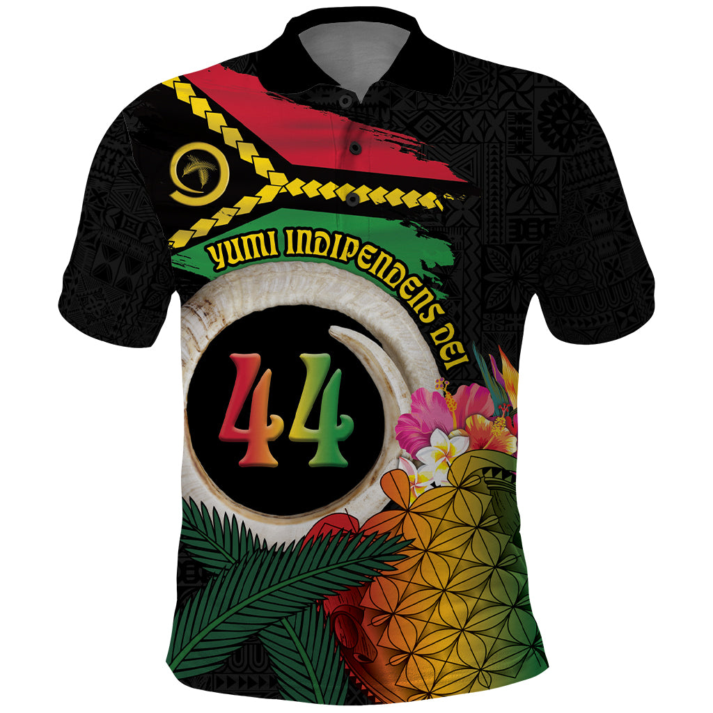 Vanuatu Selebretem 44th Indipendens Dei Polo Shirt Sand Drawing Turtle Melanesian Vibes