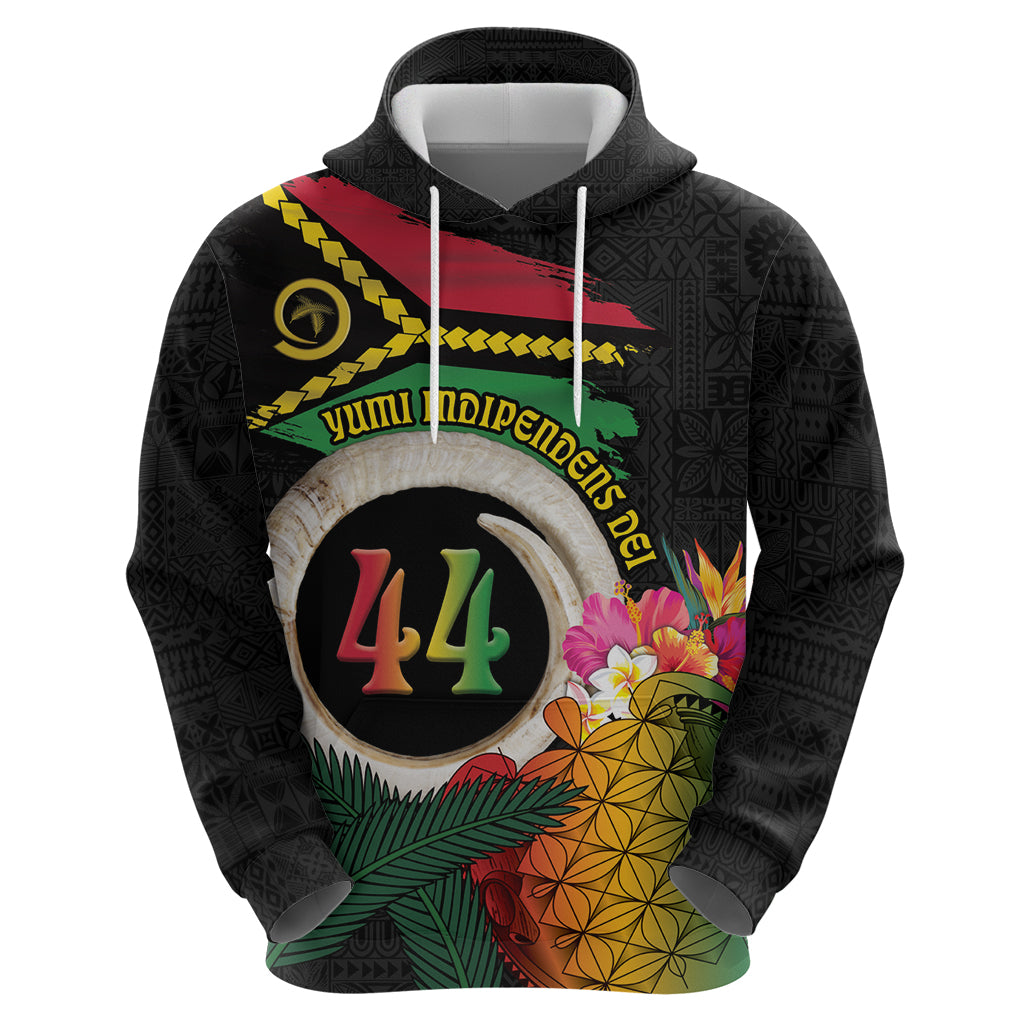 Vanuatu Selebretem 44th Indipendens Dei Zip Hoodie Sand Drawing Turtle Melanesian Vibes