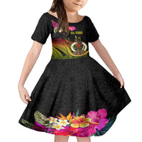 Vanuatu Ni-Van Family Matching Tank Maxi Dress and Hawaiian Shirt Coat of Arms Sand Drawing