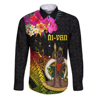 Vanuatu Ni-Van Family Matching Tank Maxi Dress and Hawaiian Shirt Coat of Arms Sand Drawing