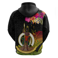 Vanuatu Ni-Van Zip Hoodie Coat of Arms Sand Drawing