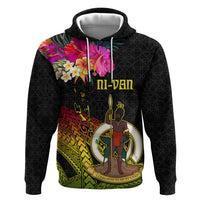 Vanuatu Ni-Van Zip Hoodie Coat of Arms Sand Drawing