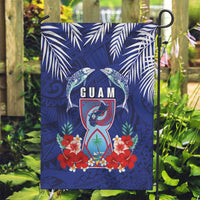 Guam Liberation Day Garden Flag The Tribal Latte Stone and Dolphins with Hibiscus Chamorro Culture