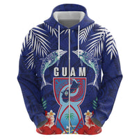 Guam Liberation Day Hoodie The Tribal Latte Stone and Dolphins with Hibiscus Chamorro Culture