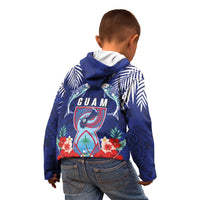 Guam Liberation Day Kid Hoodie The Tribal Latte Stone and Dolphins with Hibiscus Chamorro Culture