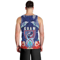 Guam Liberation Day Men Tank Top The Tribal Latte Stone and Dolphins with Hibiscus Chamorro Culture