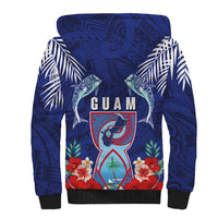 Guam Liberation Day Sherpa Hoodie The Tribal Latte Stone and Dolphins with Hibiscus Chamorro Culture
