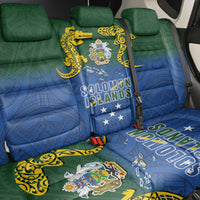 Solomon Islands Back Car Seat Cover The Guardians-Tribal Crocodile and Shark Melanesian Tattoo