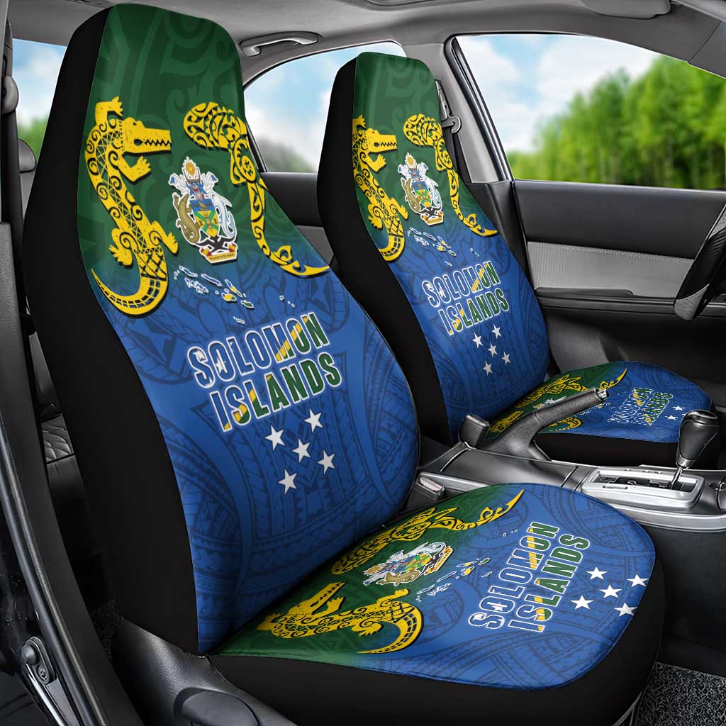 Solomon Islands Car Seat Cover The Guardians-Tribal Crocodile and Shark Melanesian Tattoo
