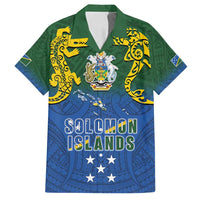 Solomon Islands Family Matching Tank Maxi Dress and Hawaiian Shirt The Guardians-Tribal Crocodile and Shark Melanesian Tattoo