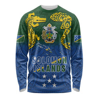 Solomon Islands Long Sleeve Shirt The Guardians-Tribal Crocodile and Shark Melanesian Tattoo