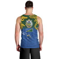 Solomon Islands Men Tank Top The Guardians-Tribal Crocodile and Shark Melanesian Tattoo