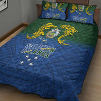 Solomon Islands Quilt Bed Set The Guardians-Tribal Crocodile and Shark Melanesian Tattoo