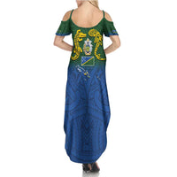 Solomon Islands Summer Maxi Dress The Guardians-Tribal Crocodile and Shark Melanesian Tattoo