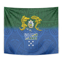 Solomon Islands Tapestry The Guardians-Tribal Crocodile and Shark Melanesian Tattoo