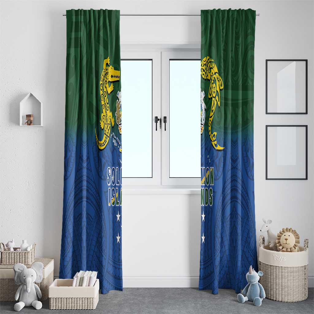 Solomon Islands Window Curtain The Guardians-Tribal Crocodile and Shark Melanesian Tattoo