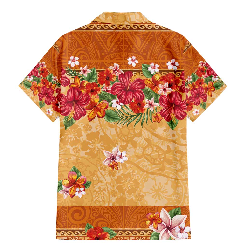 Hawaii Hibiscus Family Matching Mermaid Dress and Hawaiian Shirt Turtles and Tribal Motifs Vintage Floral Style