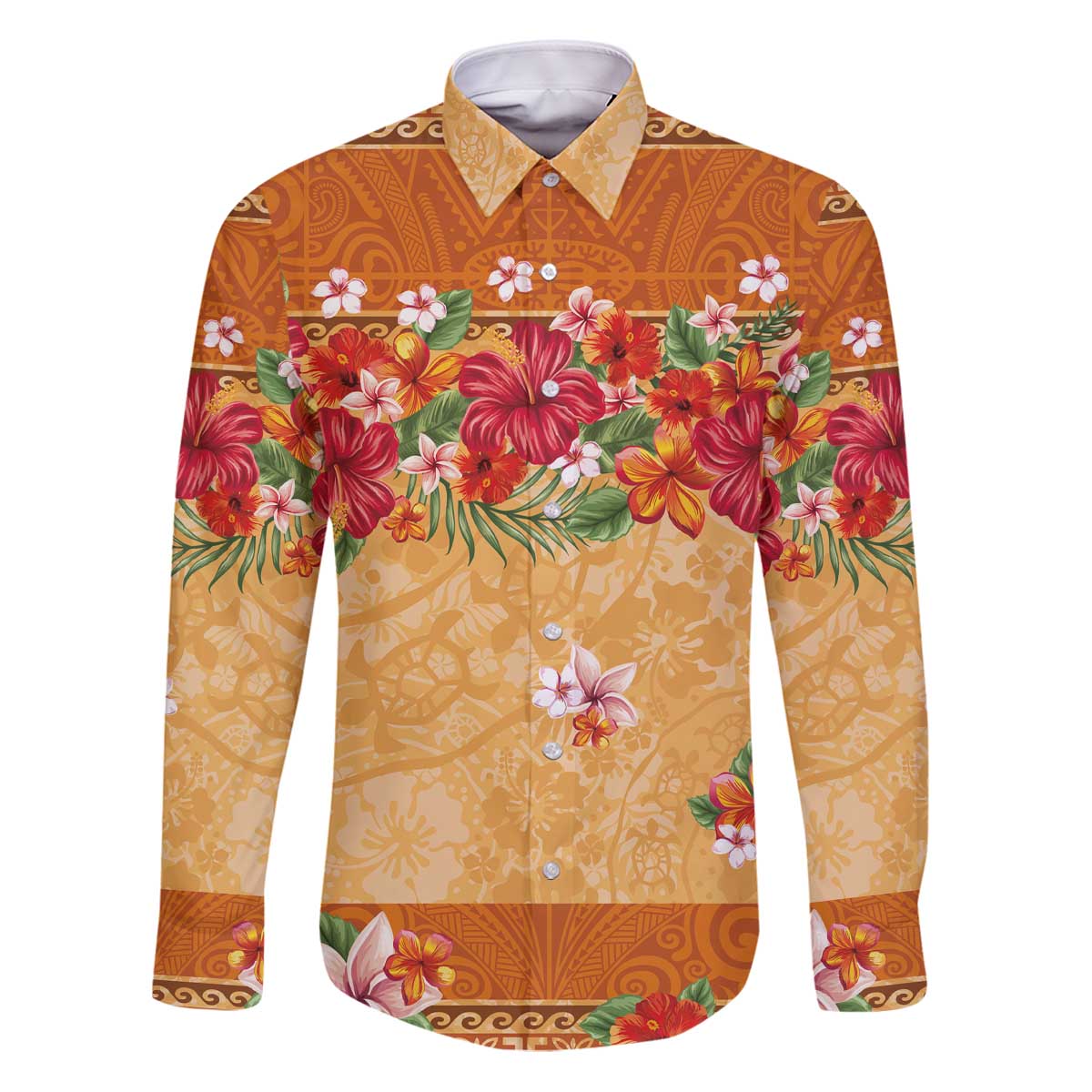 Hawaii Hibiscus Family Matching Puletasi and Hawaiian Shirt Turtles and Tribal Motifs Vintage Floral Style