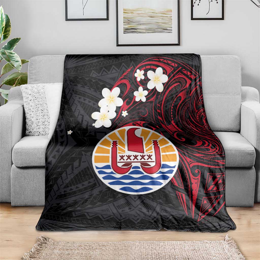 French Polynesia Tiare Day Blanket Seal and Polynesian Pattern