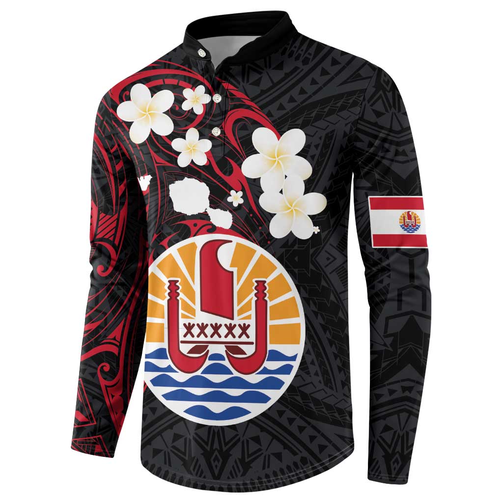 French Polynesia Tiare Day Button Sweatshirt Seal and Polynesian Pattern
