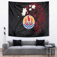 French Polynesia Tiare Day Tapestry Seal and Polynesian Pattern