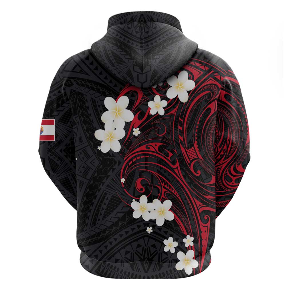 French Polynesia Tiare Day Zip Hoodie Seal and Polynesian Pattern