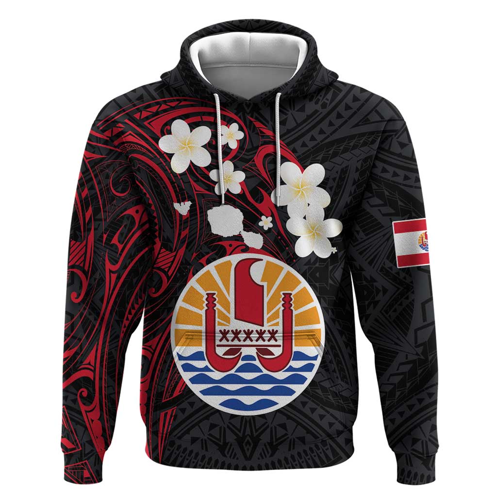 French Polynesia Tiare Day Zip Hoodie Seal and Polynesian Pattern