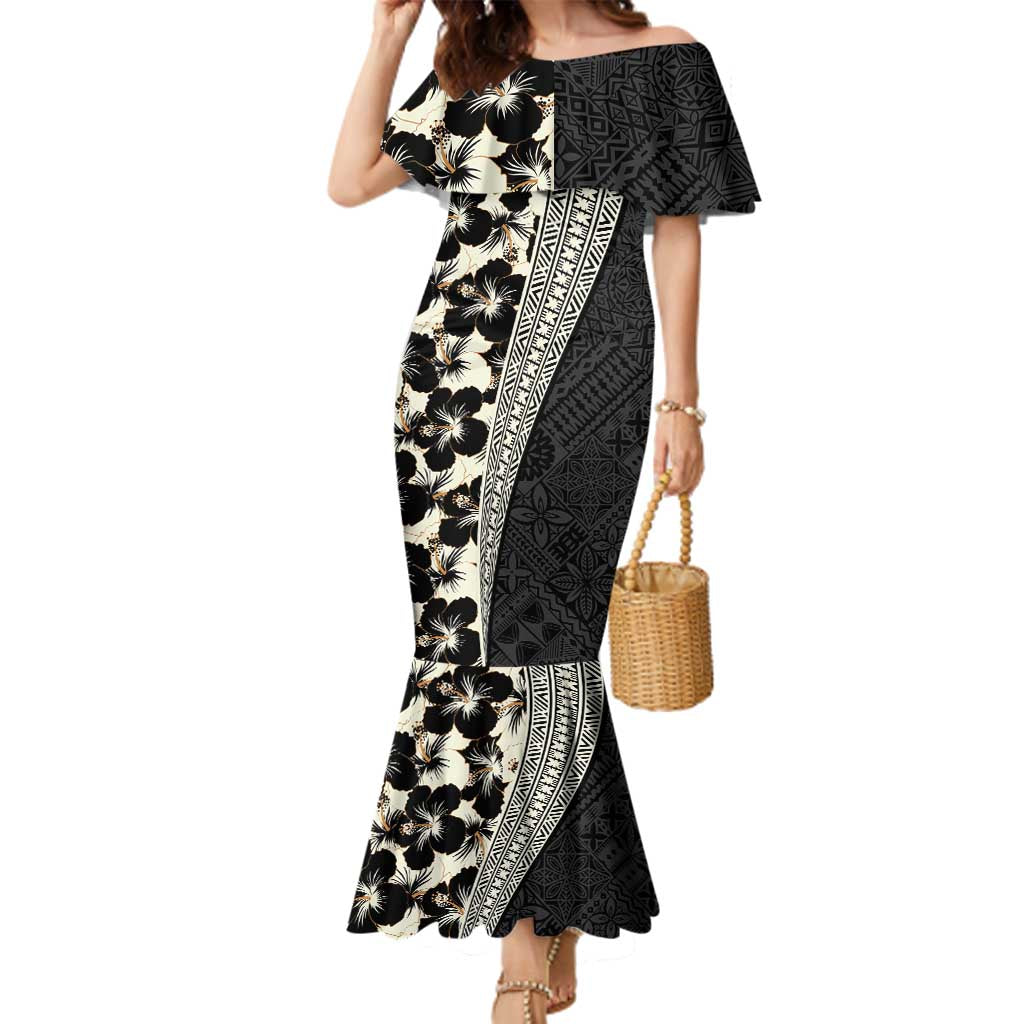 Bula Hibiscus Festival Family Matching Mermaid Dress and Hawaiian Shirt Tapa Pattern Half Style