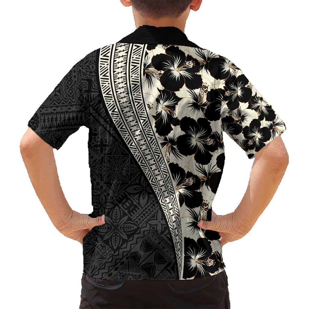 Bula Hibiscus Festival Family Matching Tank Maxi Dress and Hawaiian Shirt Tapa Pattern Half Style