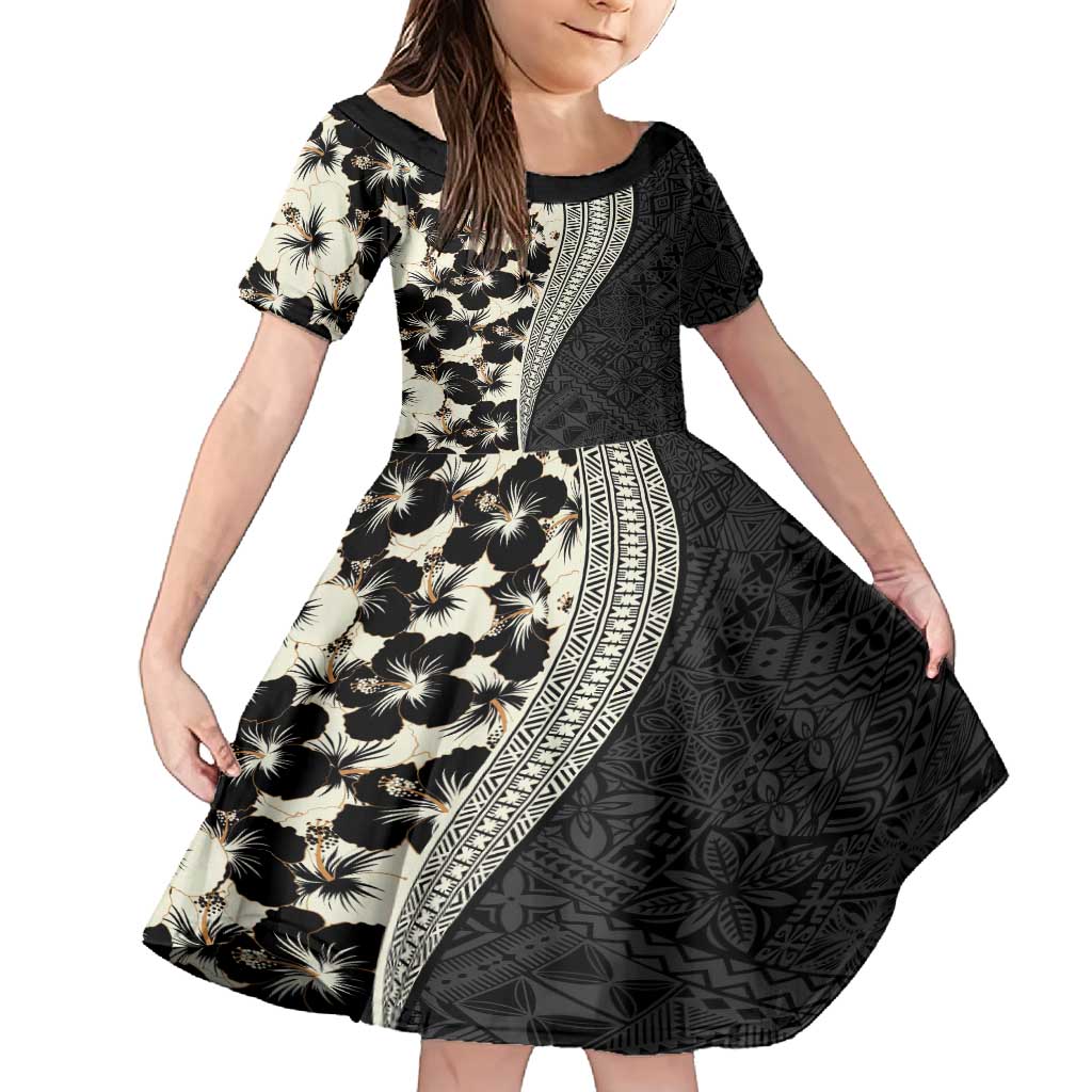 Bula Hibiscus Festival Family Matching Tank Maxi Dress and Hawaiian Shirt Tapa Pattern Half Style