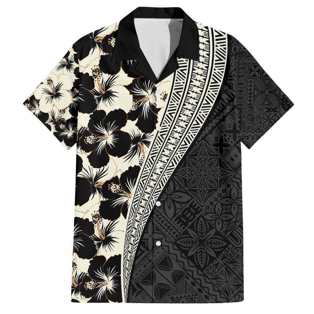 Bula Hibiscus Festival Family Matching Tank Maxi Dress and Hawaiian Shirt Tapa Pattern Half Style