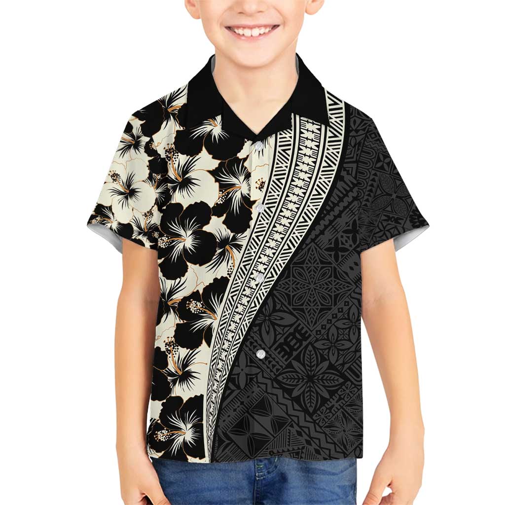 Bula Hibiscus Festival Family Matching Tank Maxi Dress and Hawaiian Shirt Tapa Pattern Half Style