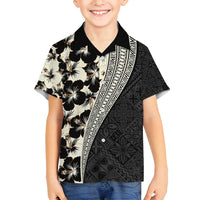 Bula Hibiscus Festival Family Matching Tank Maxi Dress and Hawaiian Shirt Tapa Pattern Half Style