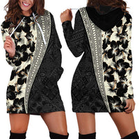 Bula Hibiscus Festival Hoodie Dress Tapa Pattern Half Style