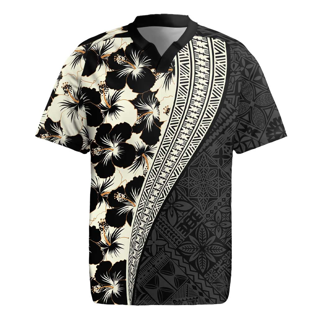 Bula Hibiscus Festival Rugby Jersey Tapa Pattern Half Style