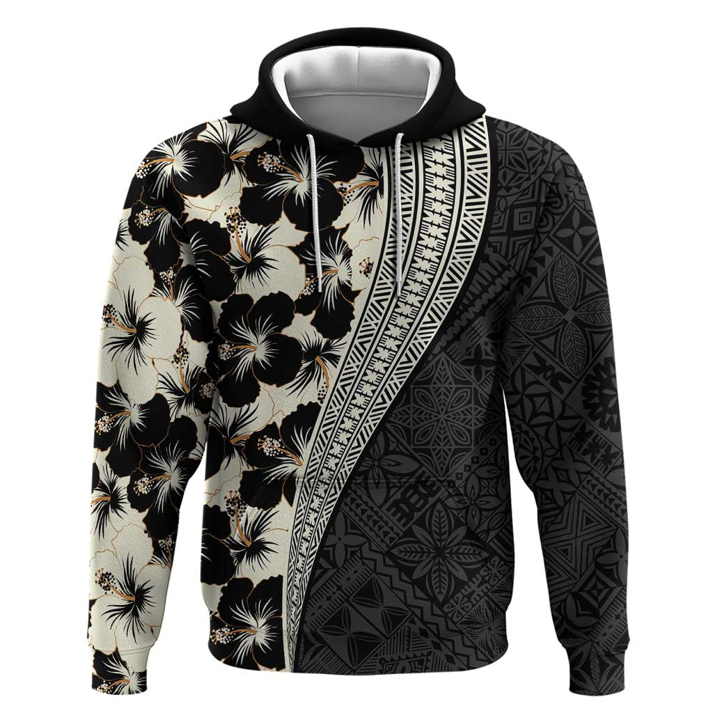 Bula Hibiscus Festival Zip Hoodie Tapa Pattern Half Style