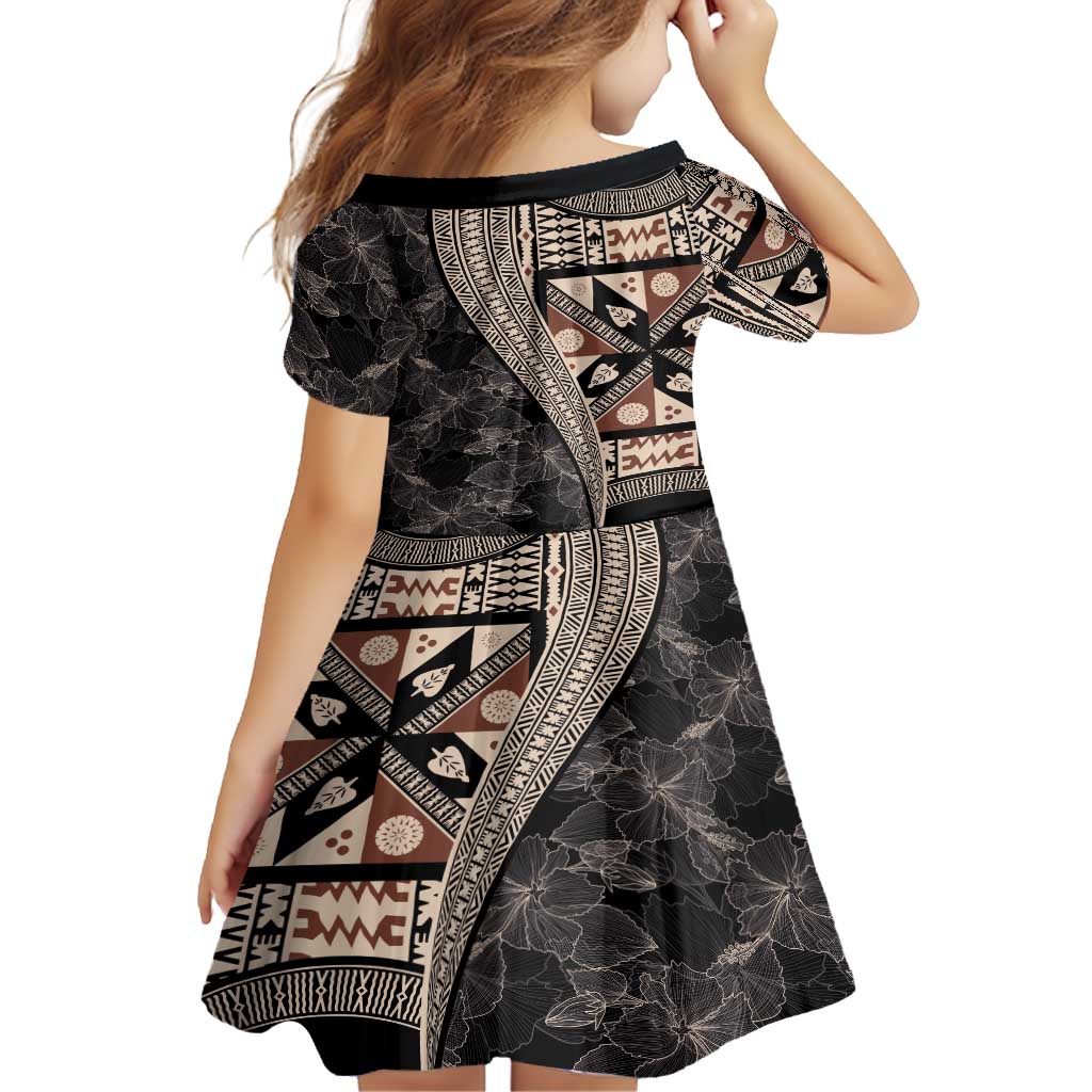 Bula Hibiscus Festival Family Matching Off Shoulder Short Dress and Hawaiian Shirt Fijian Masi Pattern Half Style