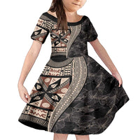 Bula Hibiscus Festival Family Matching Short Sleeve Bodycon Dress and Hawaiian Shirt Fijian Masi Pattern Half Style