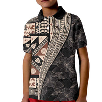 Bula Hibiscus Festival Kid Polo Shirt Fijian Masi Pattern Half Style