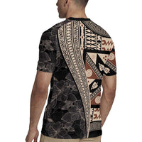 Bula Hibiscus Festival Rugby Jersey Fijian Masi Pattern Half Style