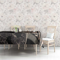 Bula Hibiscus Festival Tablecloth Fijian Masi Pattern Half Style