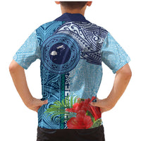 Fiji Day Family Matching Mermaid Dress and Hawaiian Shirt Tapa Pattern and Hibiscus Flower