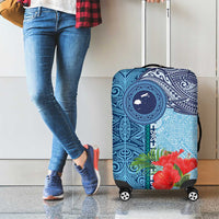 Fiji Day Luggage Cover Tapa Pattern and Hibiscus Flower