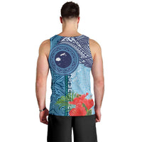 Fiji Day Men Tank Top Tapa Pattern and Hibiscus Flower