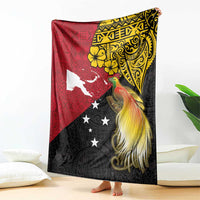 Papua New Guinea Independence Day Blanket Bird-of-Paradise with Map and Polynesian Pattern