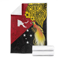 Papua New Guinea Independence Day Blanket Bird-of-Paradise with Map and Polynesian Pattern