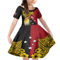 Papua New Guinea Independence Day Family Matching Mermaid Dress and Hawaiian Shirt Bird-of-Paradise with Map and Polynesian Pattern