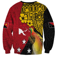Papua New Guinea Independence Day Sweatshirt Bird-of-Paradise with Map and Polynesian Pattern